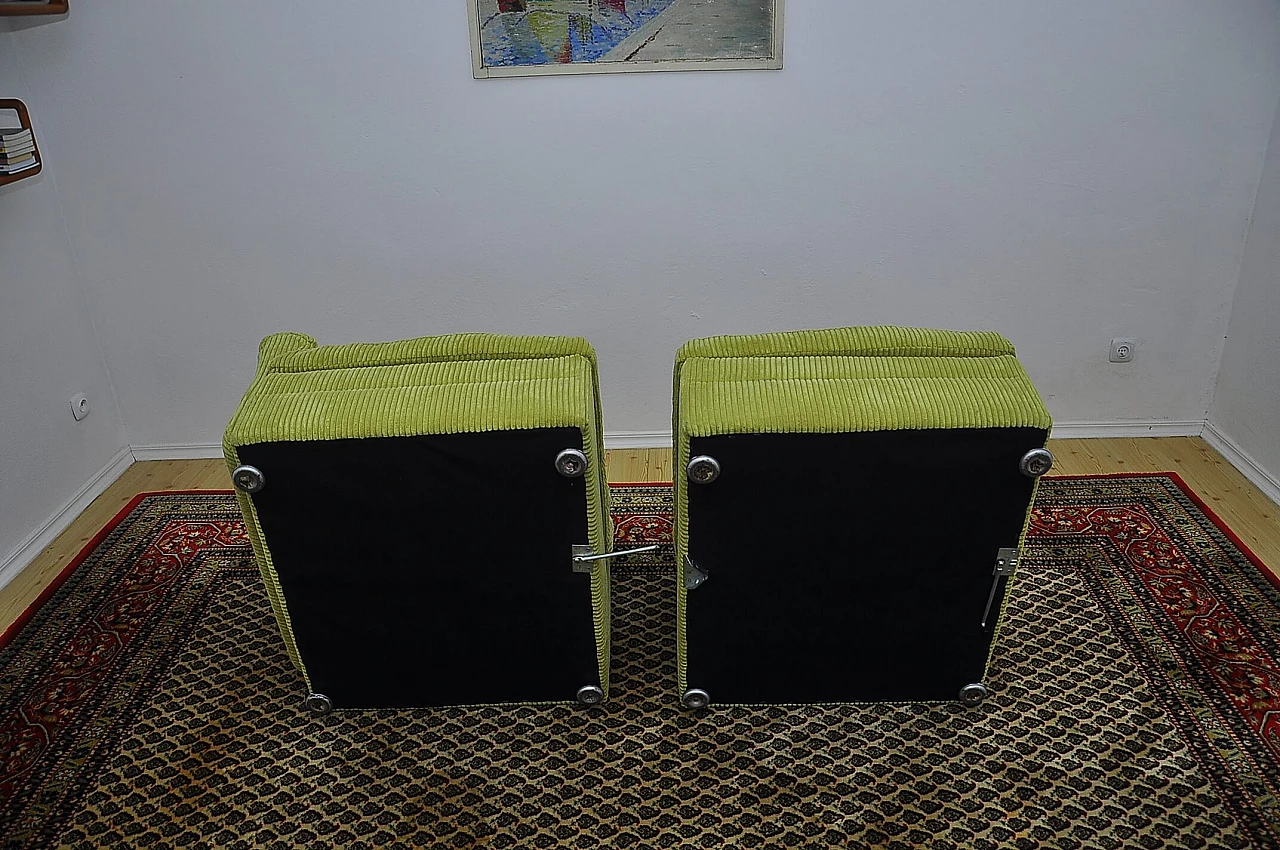 Modular green corduroy corner sofa, 1970s 8