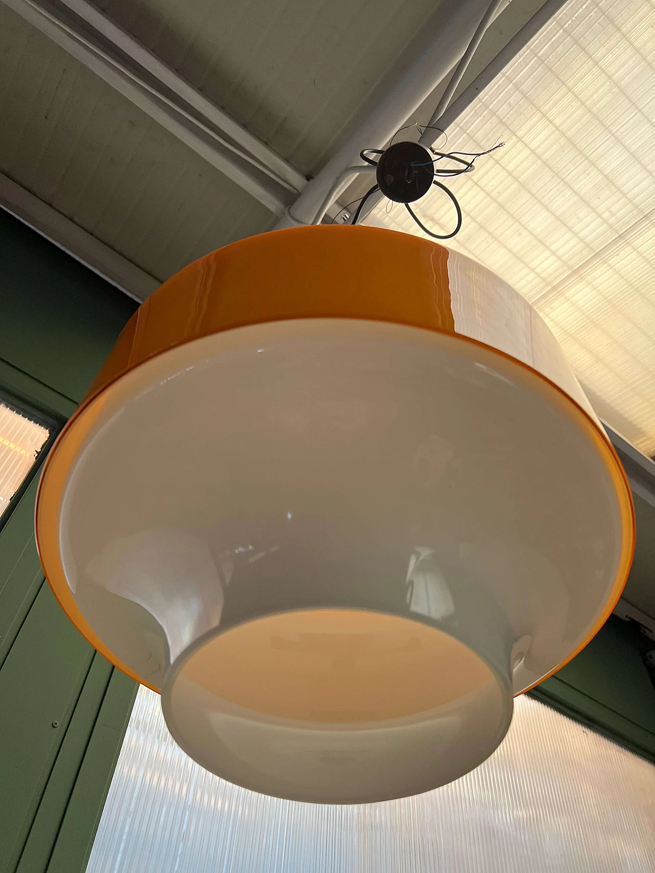 Lampada a sospensione in vetro di Alessandro Pianon per Vistosi, anni '70 2