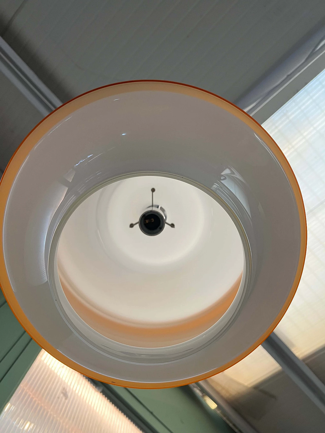 Lampada a sospensione in vetro di Alessandro Pianon per Vistosi, anni '70 3