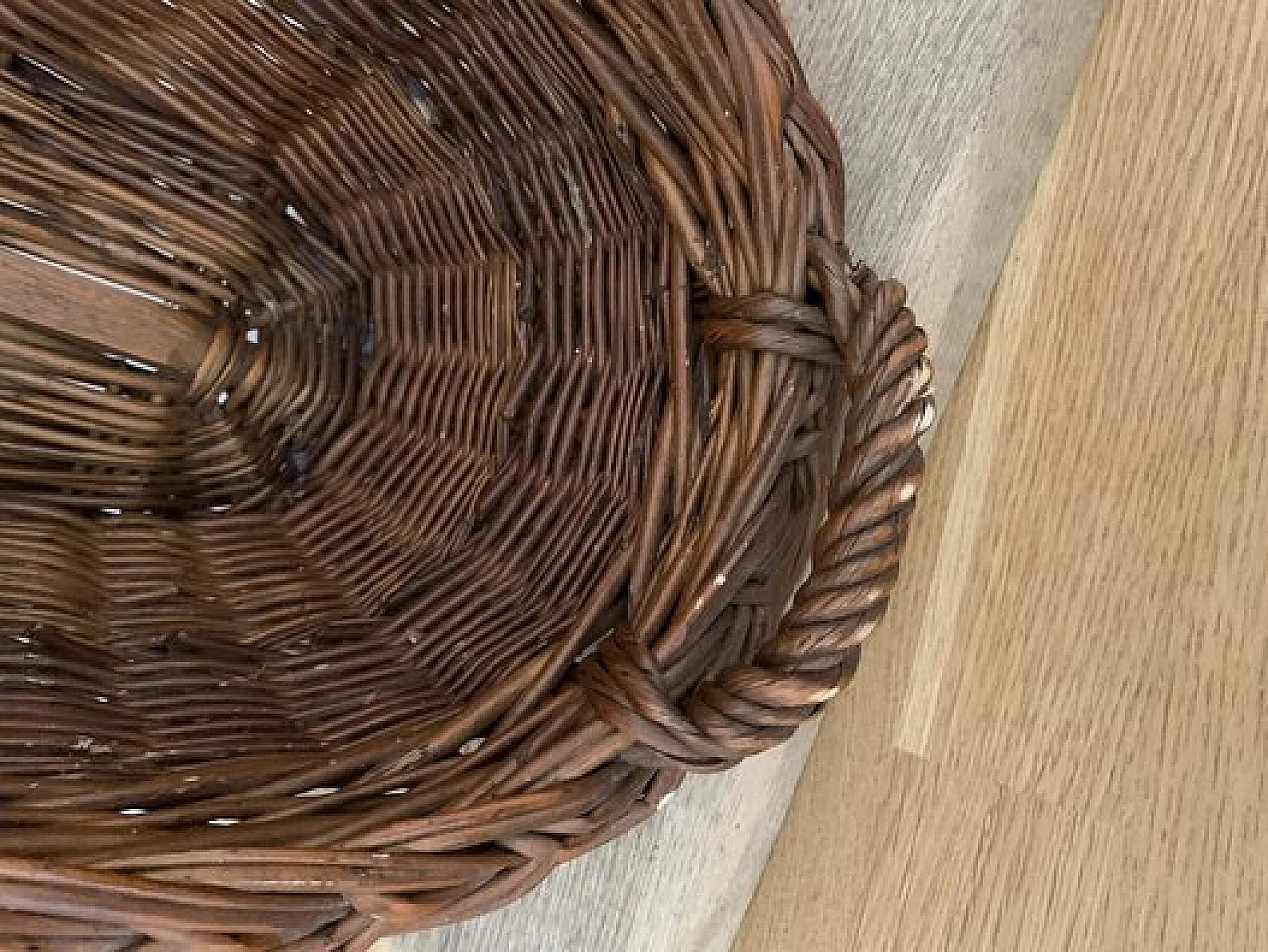 Hungarian wicker bread basket, 1940s 3