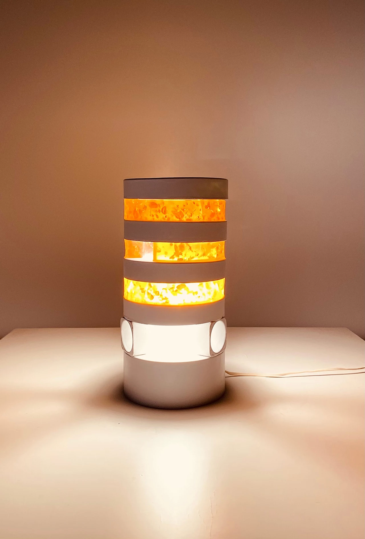 Space Age table lamp with tubular glass shade, 1970s 2