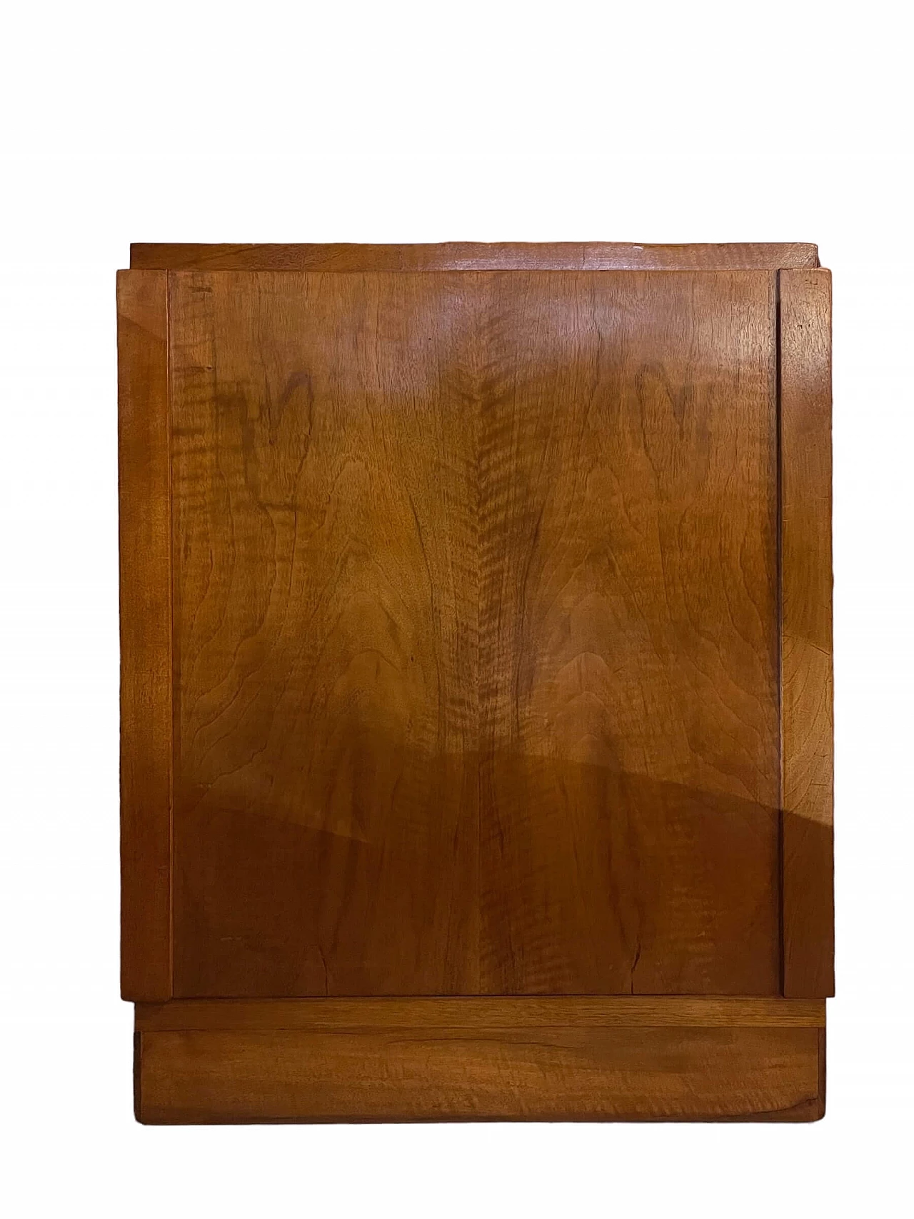 Scrittoio da centro Art Déco in noce con pomelli nichelati, anni '40 2