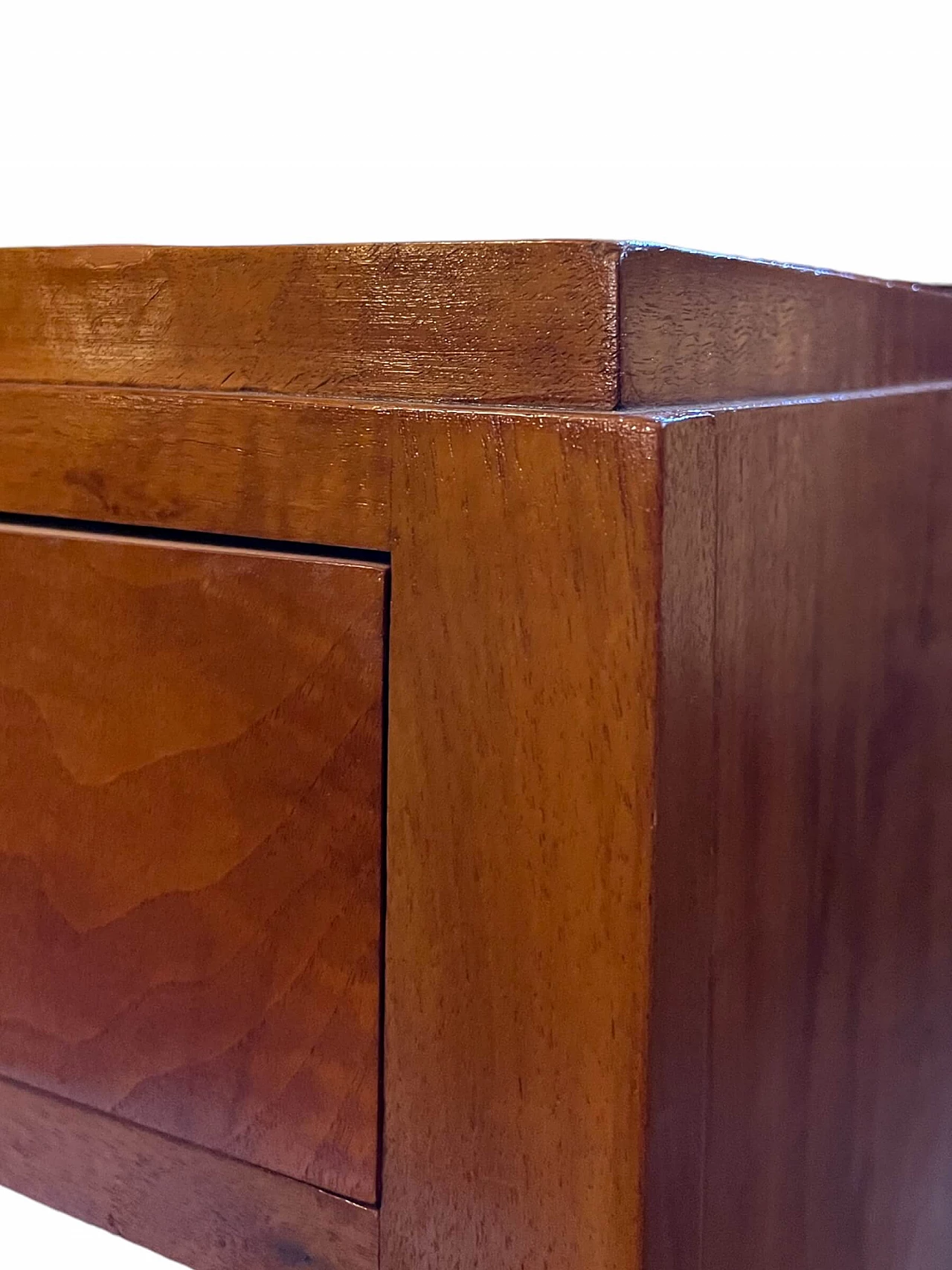 Scrittoio da centro Art Déco in noce con pomelli nichelati, anni '40 6