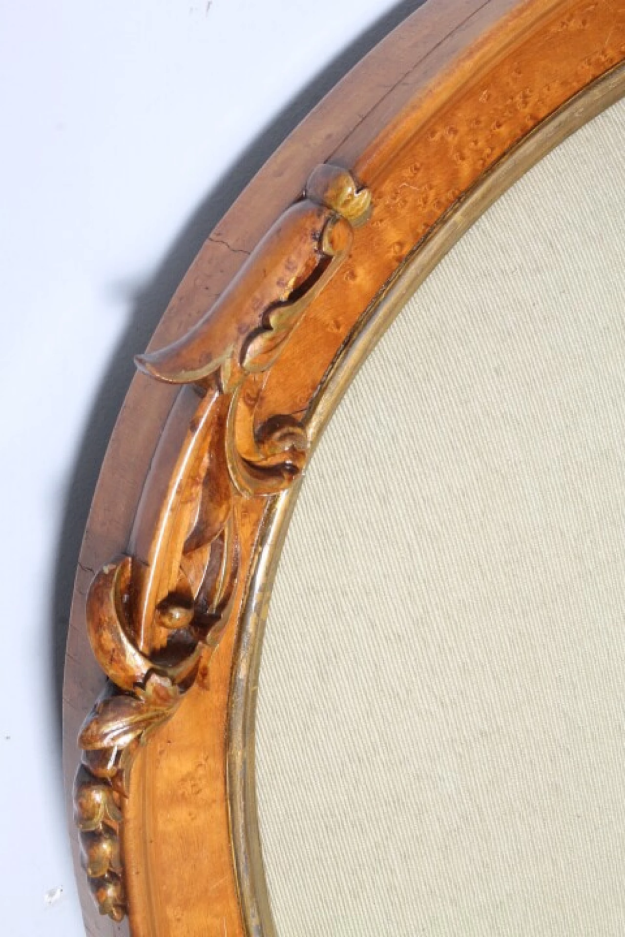 Napoleon III walnut and beige velvet headboard, late 19th century 7