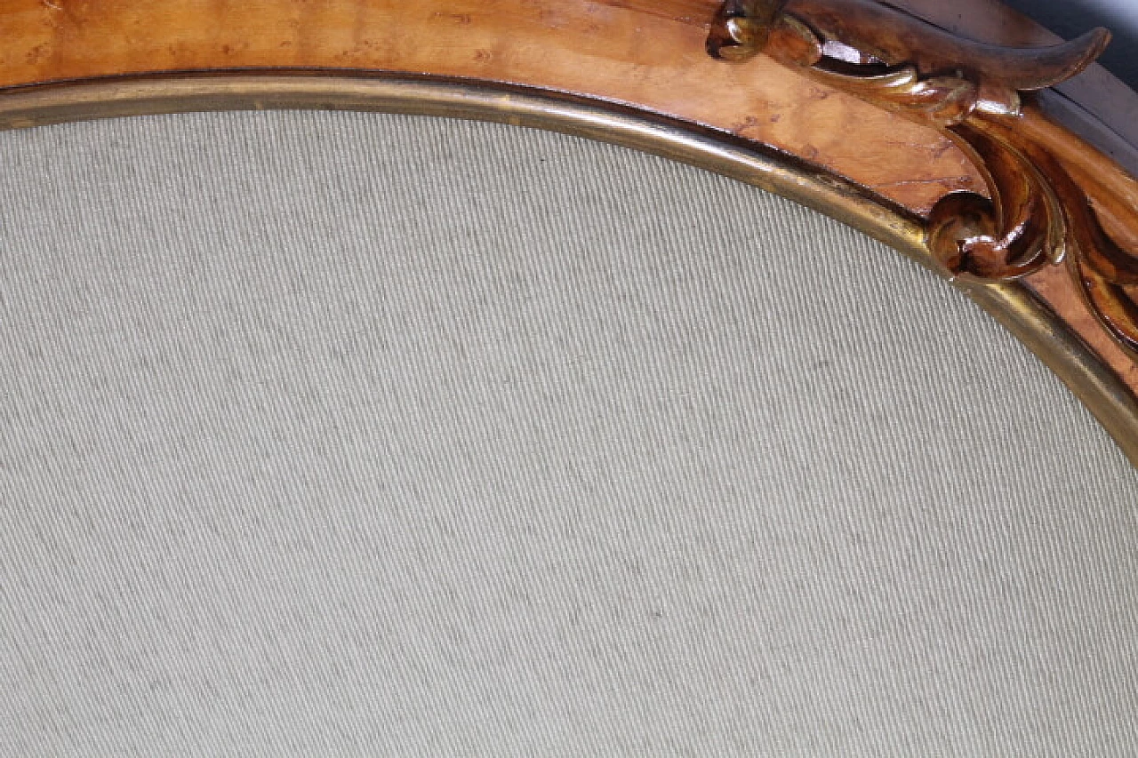 Napoleon III walnut and beige velvet headboard, late 19th century 13