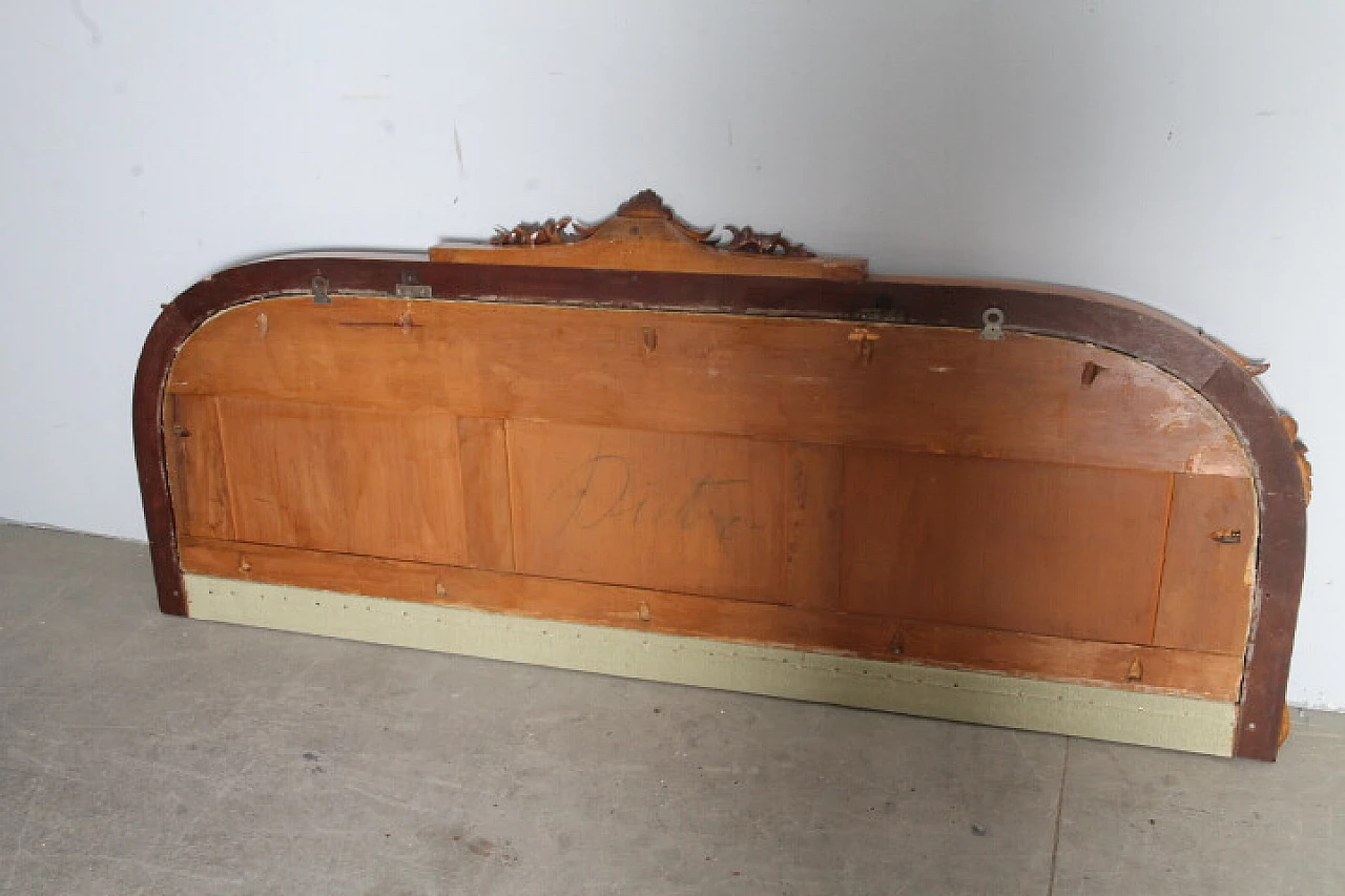 Napoleon III walnut and beige velvet headboard, late 19th century 14