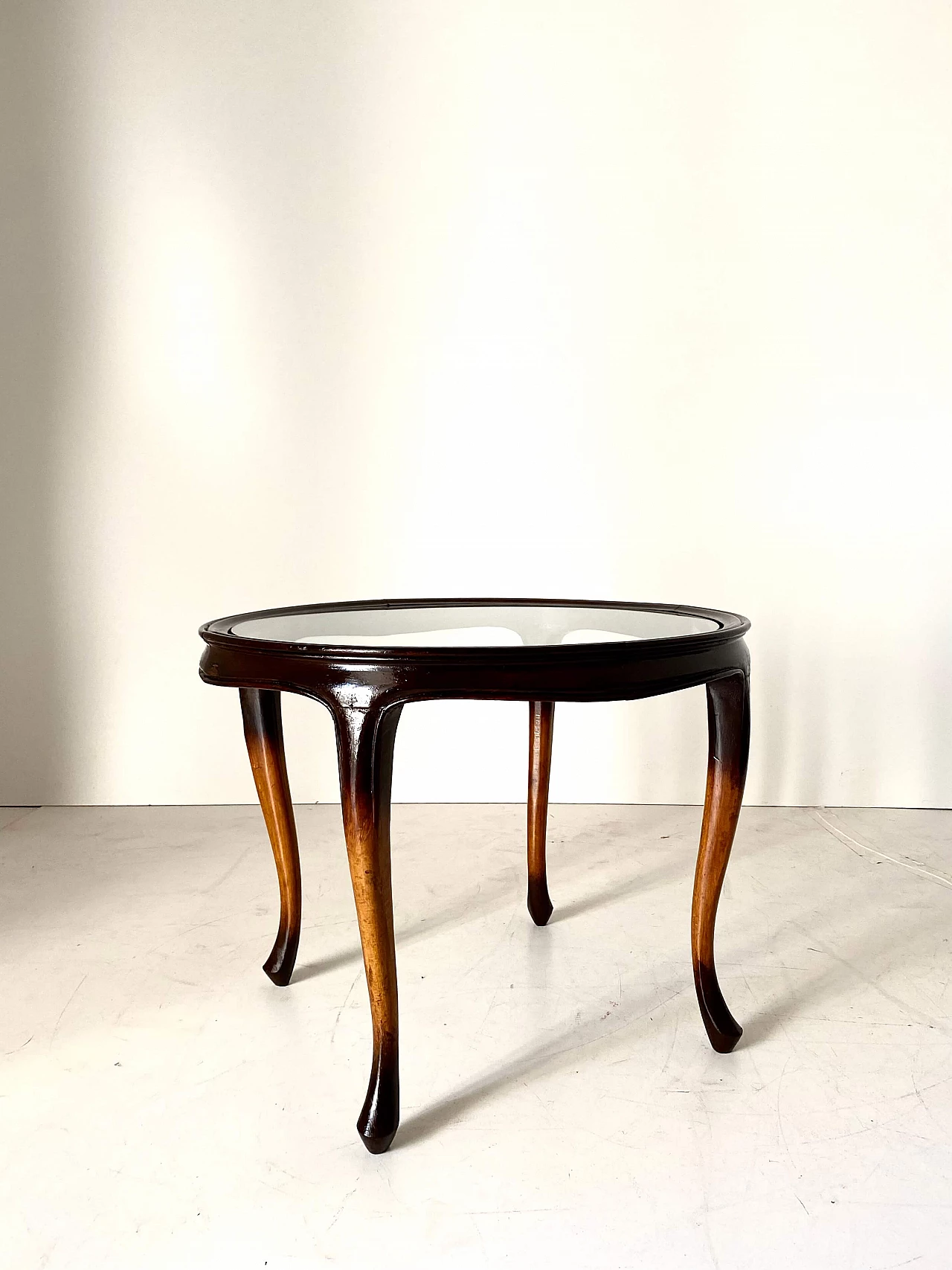 Pair of Art Deco armchairs, sofa and coffee table in solid walnut, 1930s 23