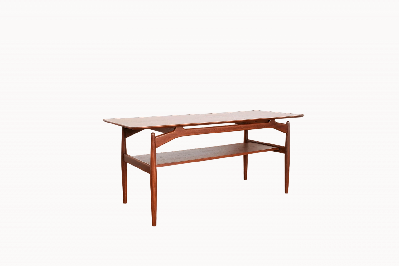 Danish teak double-shelf coffee table, 1960s 11