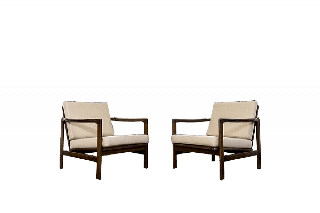 Pair of armchairs B 7522 by Zenon Bączyk for Swarzędzkie Fabryki Mebli, 1960s 17