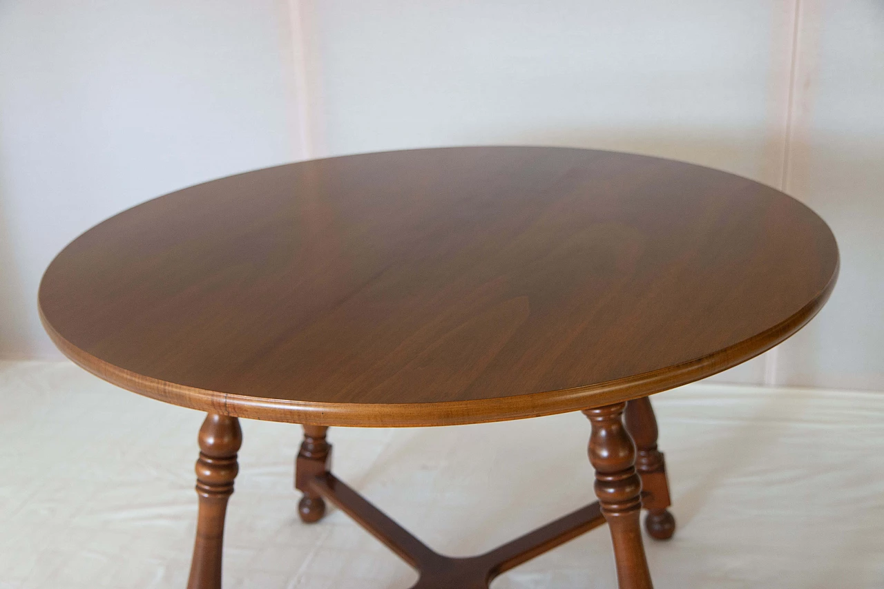 Solid walnut Colonial table with veneered top, 1940s 4