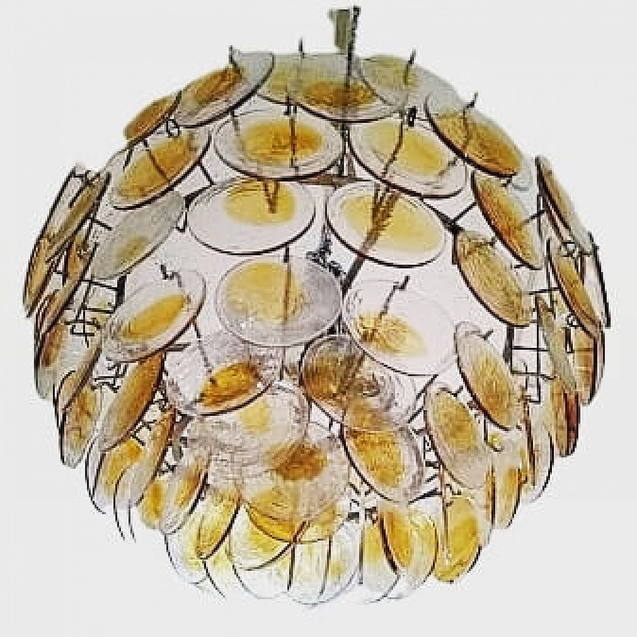 Murano glass disc chandelier by Carlo Nason, 1970s 1