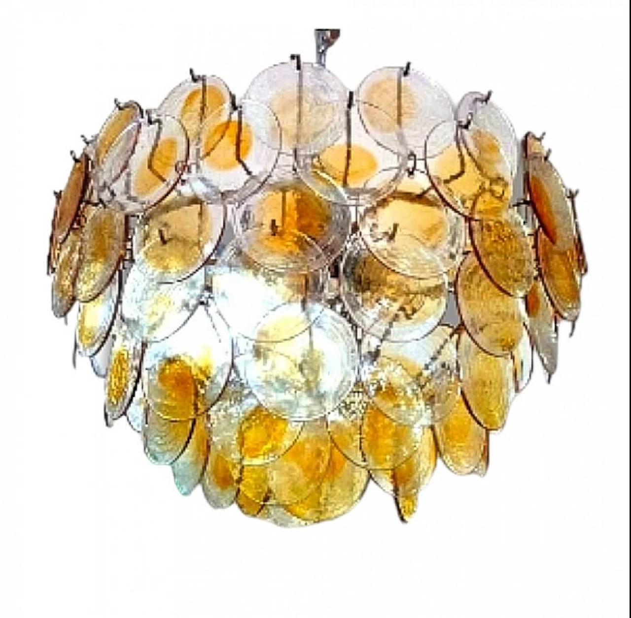 Murano glass disc chandelier by Carlo Nason, 1970s 2