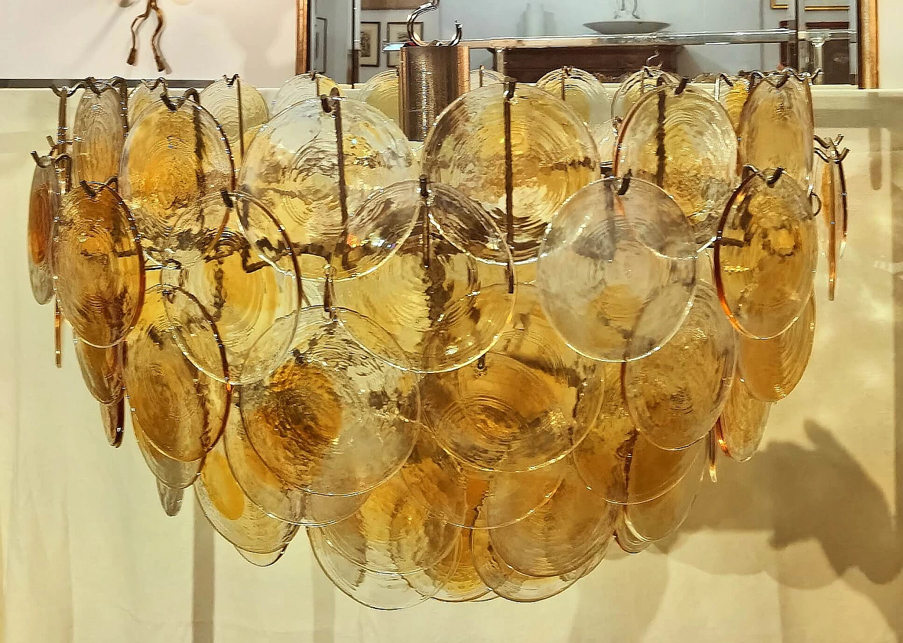 Murano glass disc chandelier by Carlo Nason, 1970s 3
