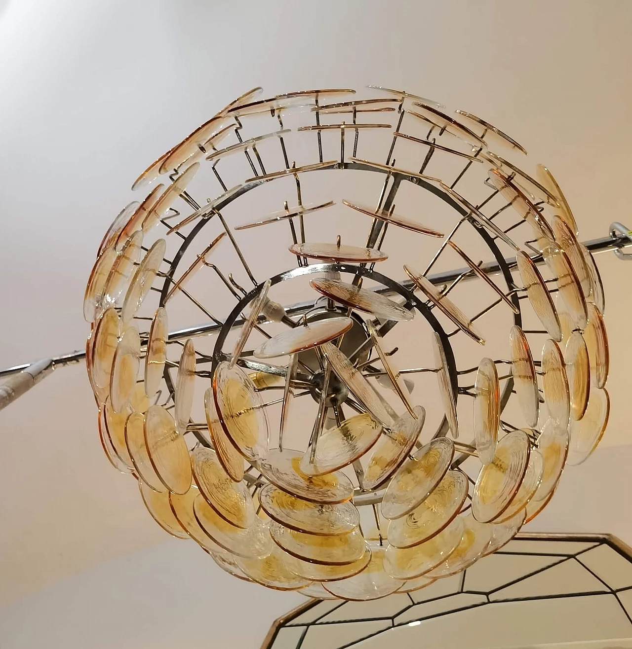 Murano glass disc chandelier by Carlo Nason, 1970s 5
