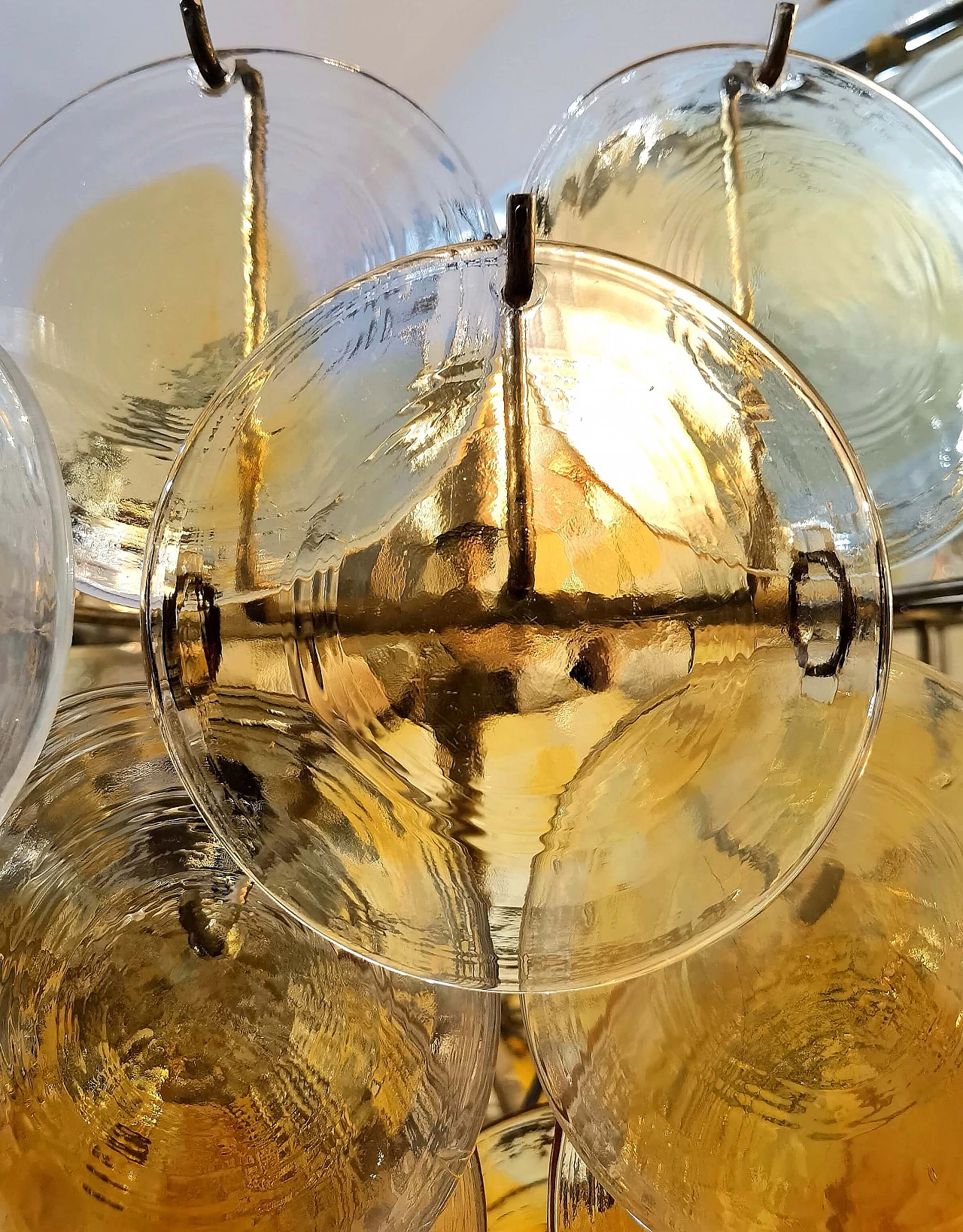 Murano glass disc chandelier by Carlo Nason, 1970s 7