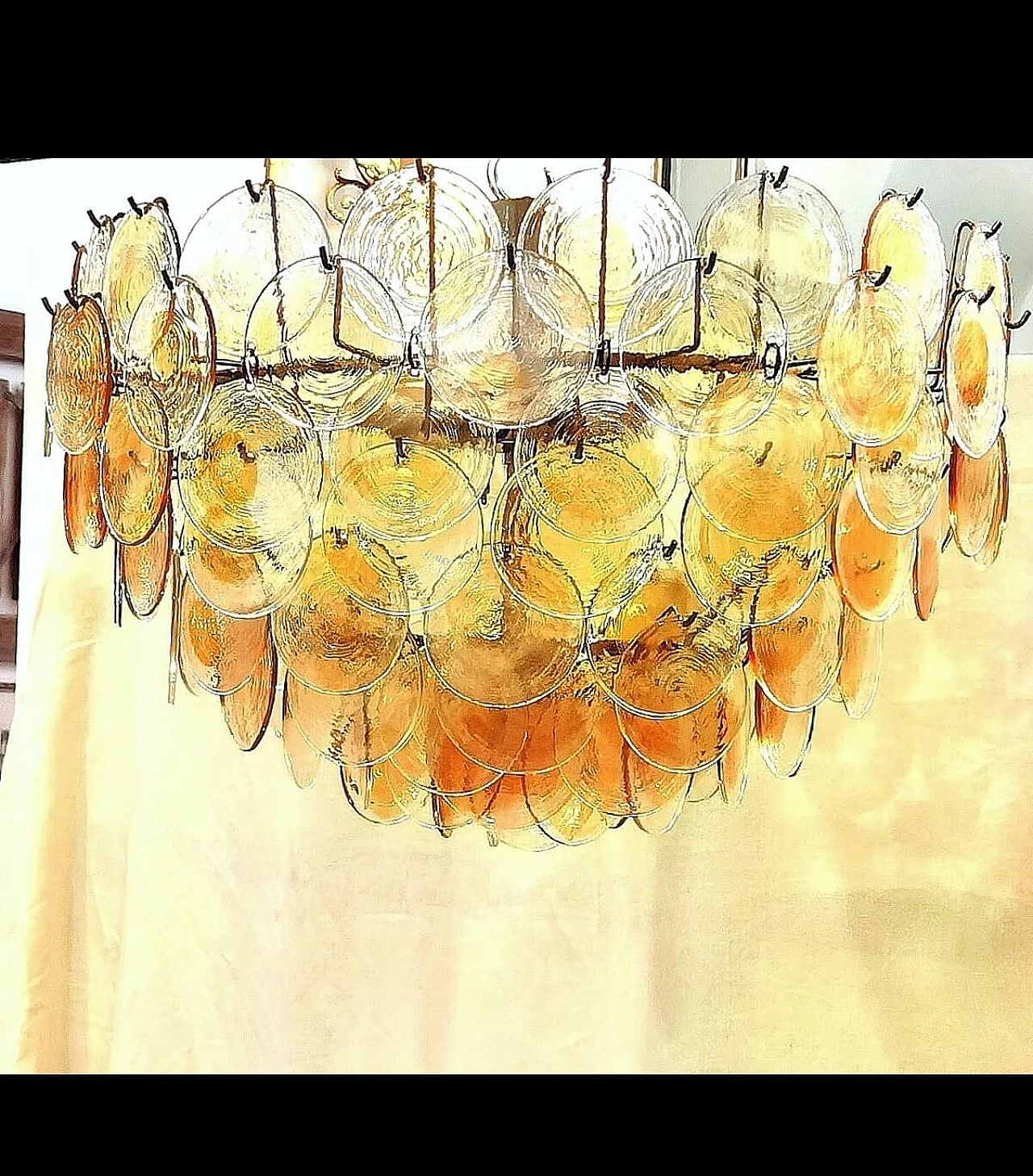 Murano glass disc chandelier by Carlo Nason, 1970s 13