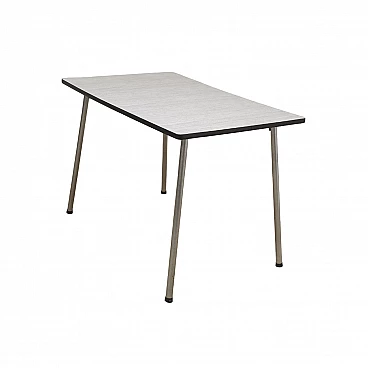 Scrivania in formica con gambe cromate, anni '60