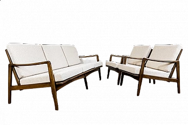 Pair of Scandinavian armchairs and sofa, 1960s