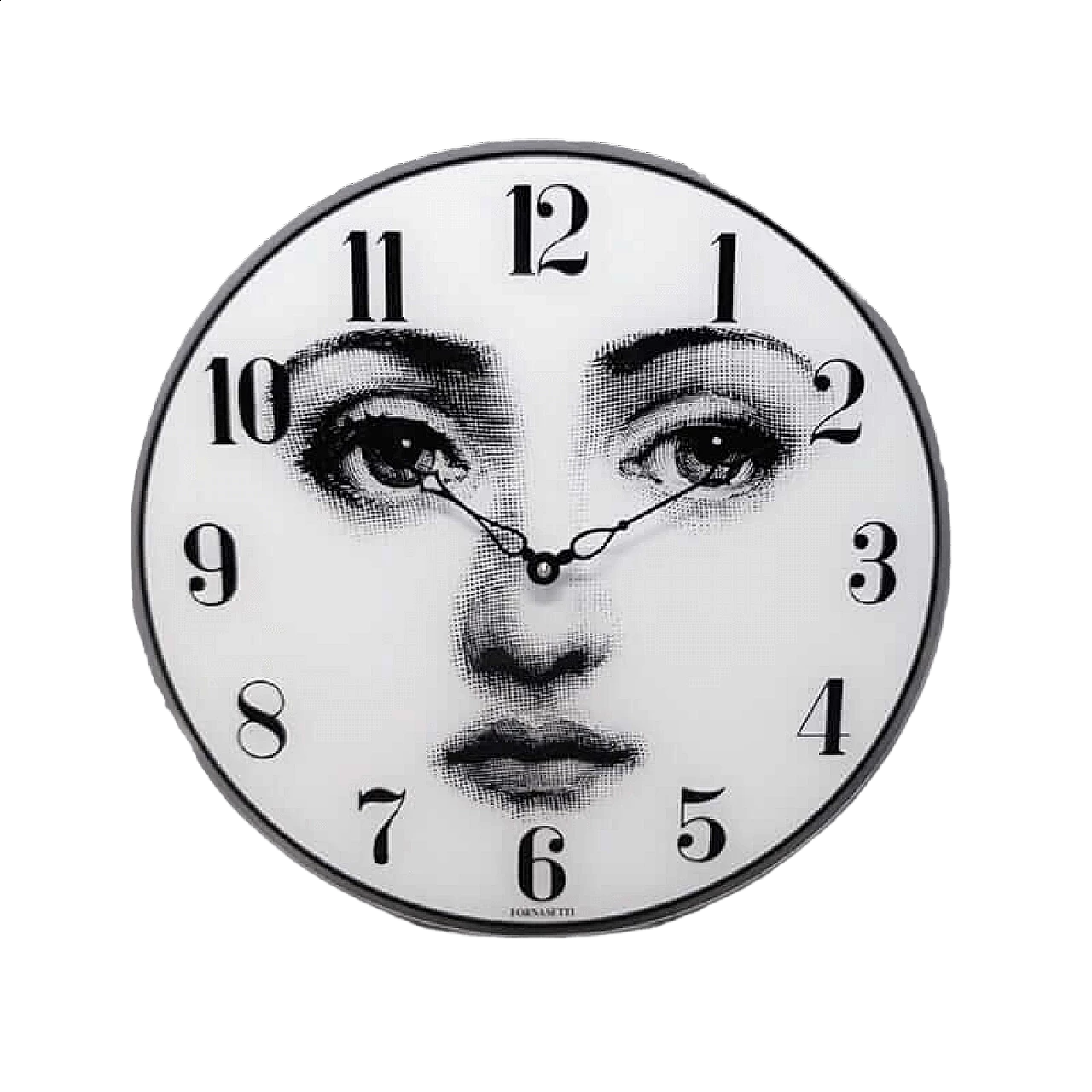 Glass wall clock by Fornasetti, 1990s 9