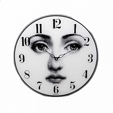 Glass wall clock by Fornasetti, 1990s