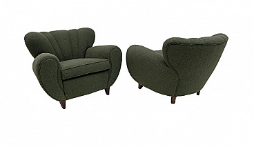 Pair of Art Deco bouclé armchairs by Guglielmo Ulrich, 1940s