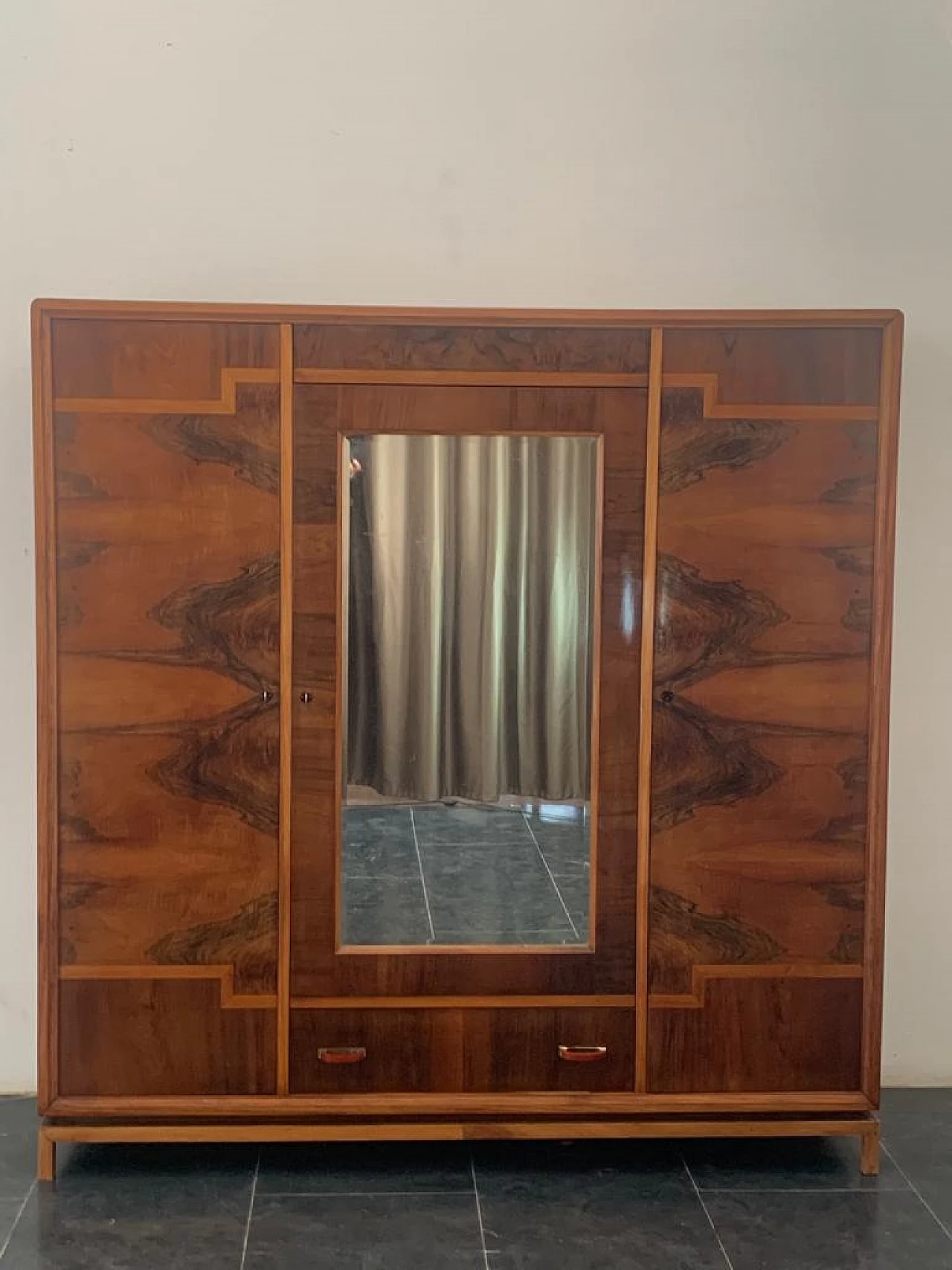 Art Deco wardrobe with mirror by Vezzani, 1930s 2