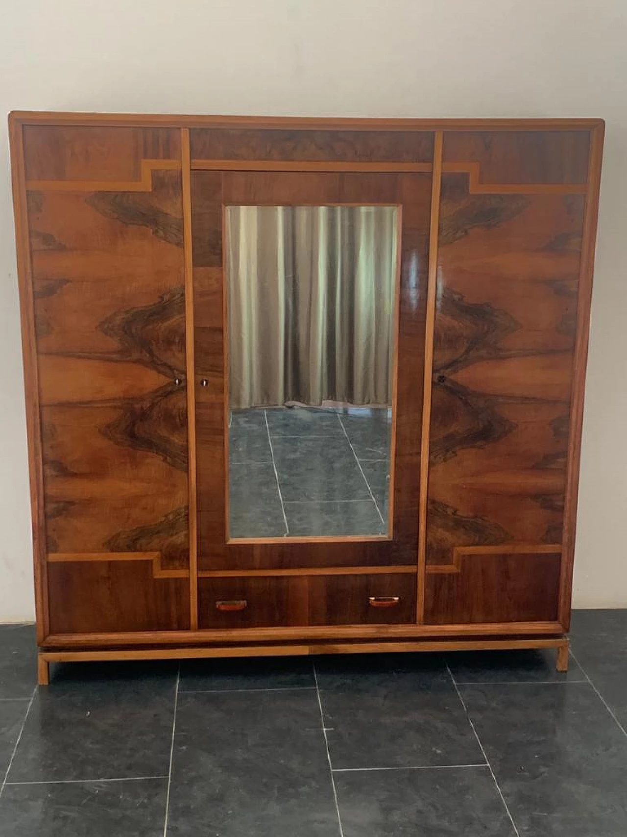 Art Deco wardrobe with mirror by Vezzani, 1930s 3