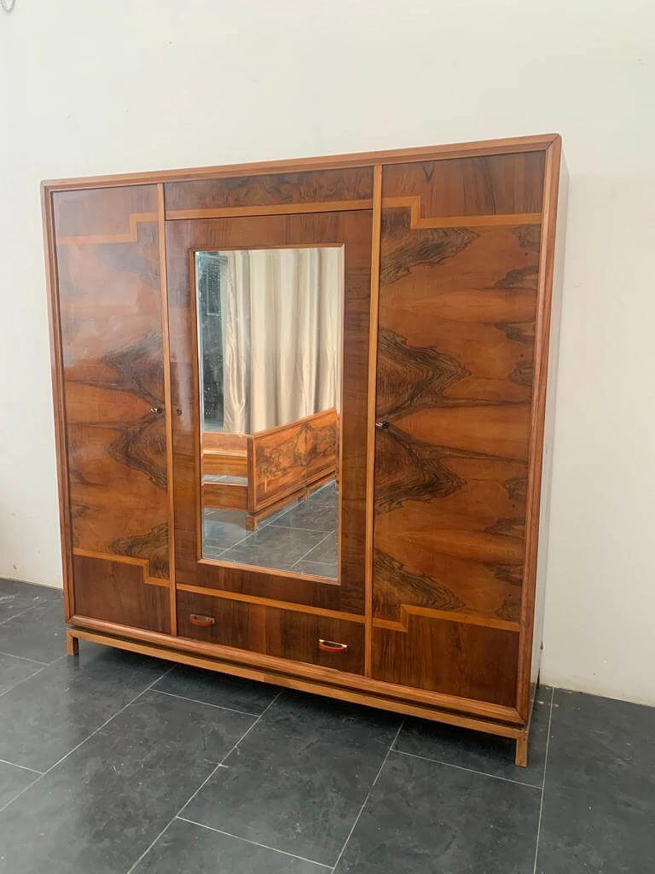 Art Deco wardrobe with mirror by Vezzani, 1930s 10