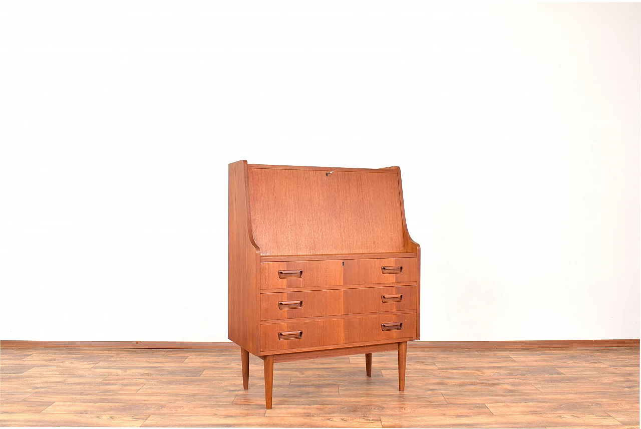 Secretaire danese in teak di Gunnar Nielsen per Tibergaard, anni '60 3