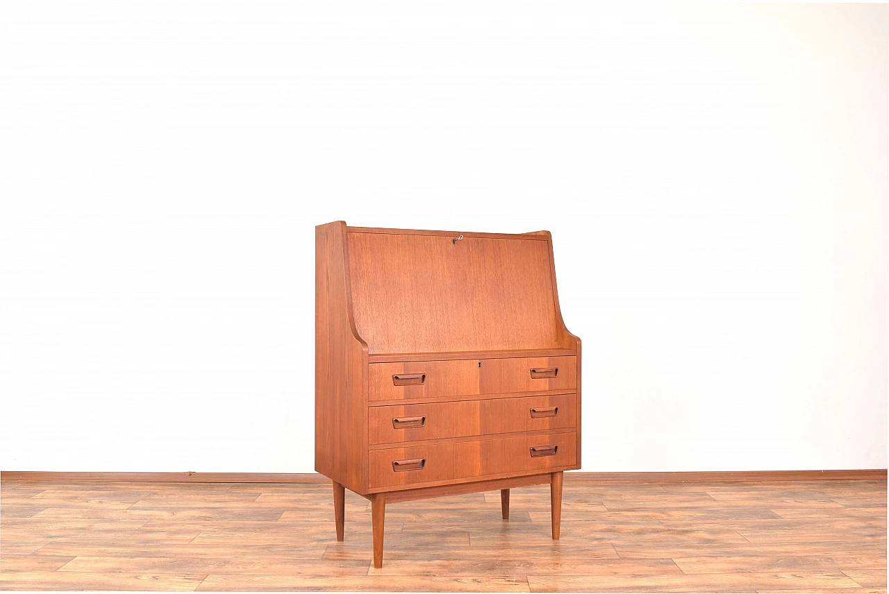 Secretaire danese in teak di Gunnar Nielsen per Tibergaard, anni '60 4