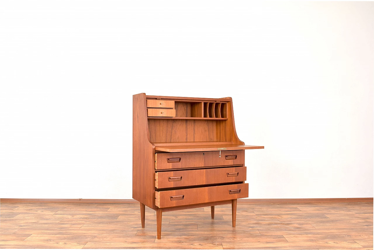 Secretaire danese in teak di Gunnar Nielsen per Tibergaard, anni '60 6