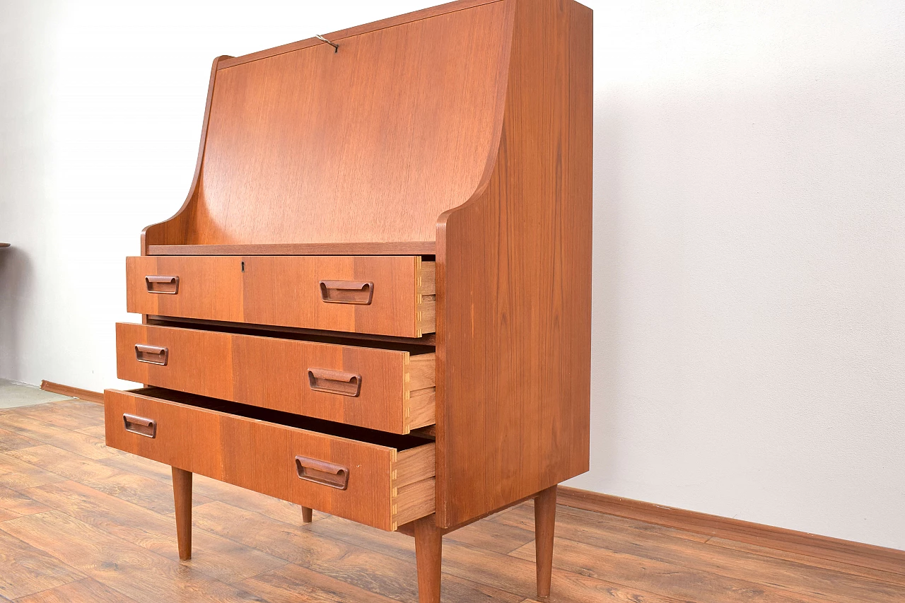 Secretaire danese in teak di Gunnar Nielsen per Tibergaard, anni '60 12