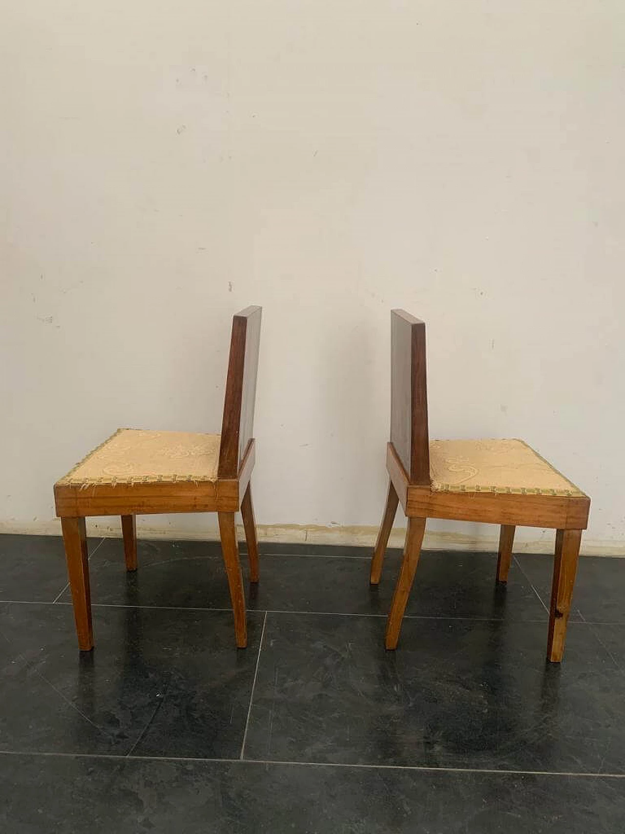 Pair of wooden chairs by Franco Vezzani, 1930s 3