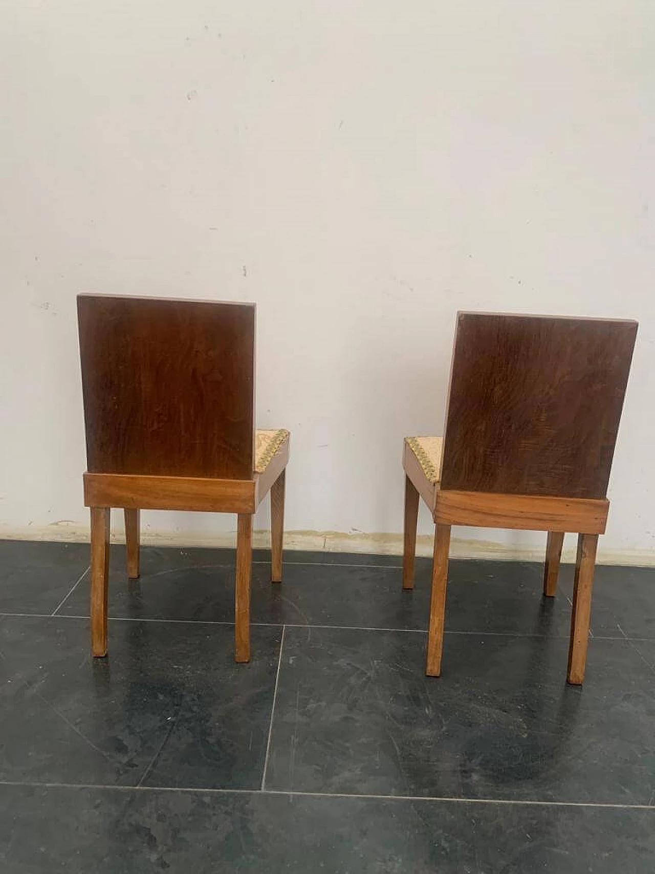Pair of wooden chairs by Franco Vezzani, 1930s 4