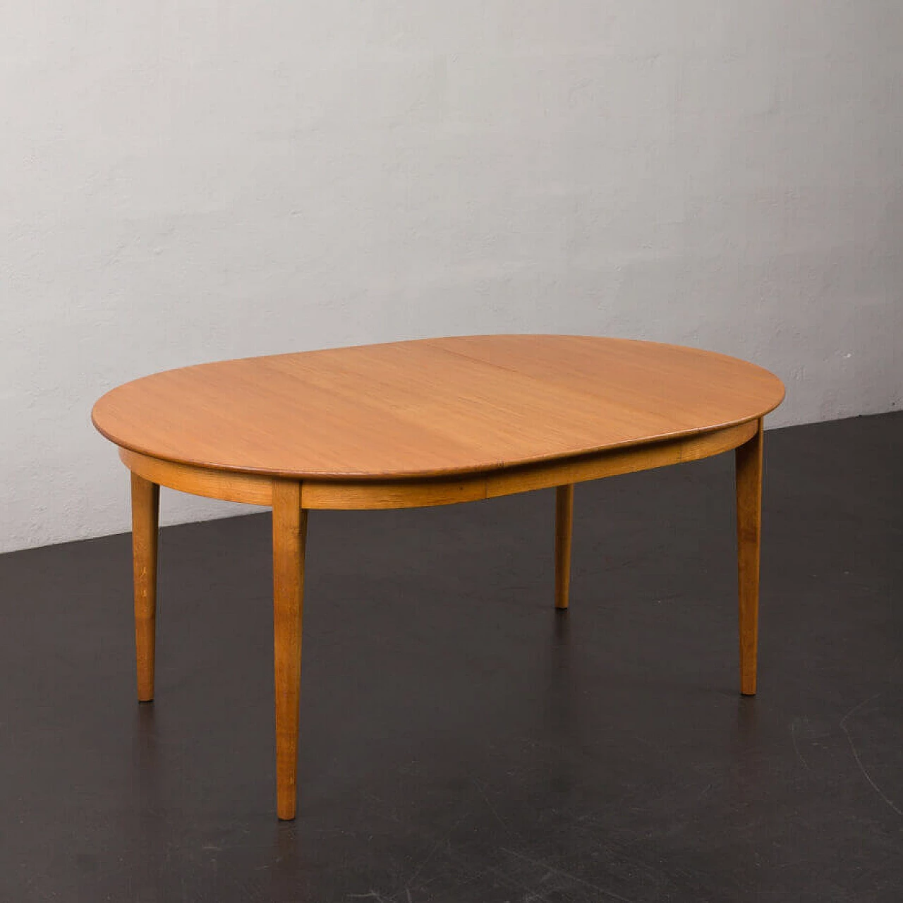 Extending oak table by Henning Kjærnulf for Soro Mobelfabrik, 1950s 12