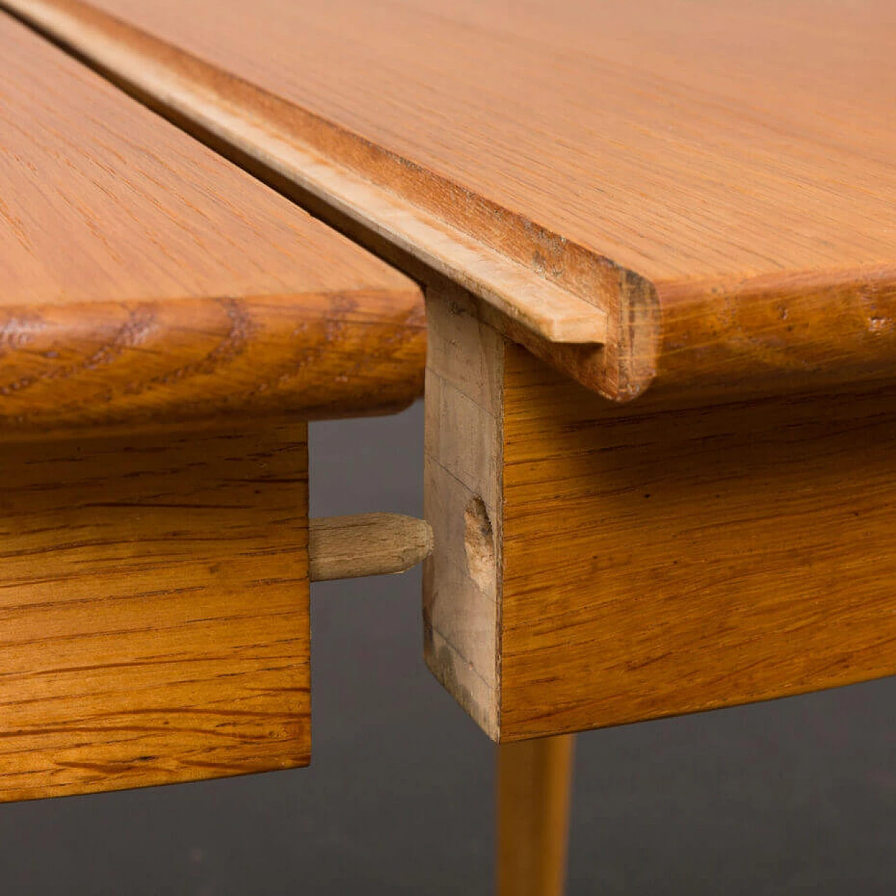 Extending oak table by Henning Kjærnulf for Soro Mobelfabrik, 1950s 14