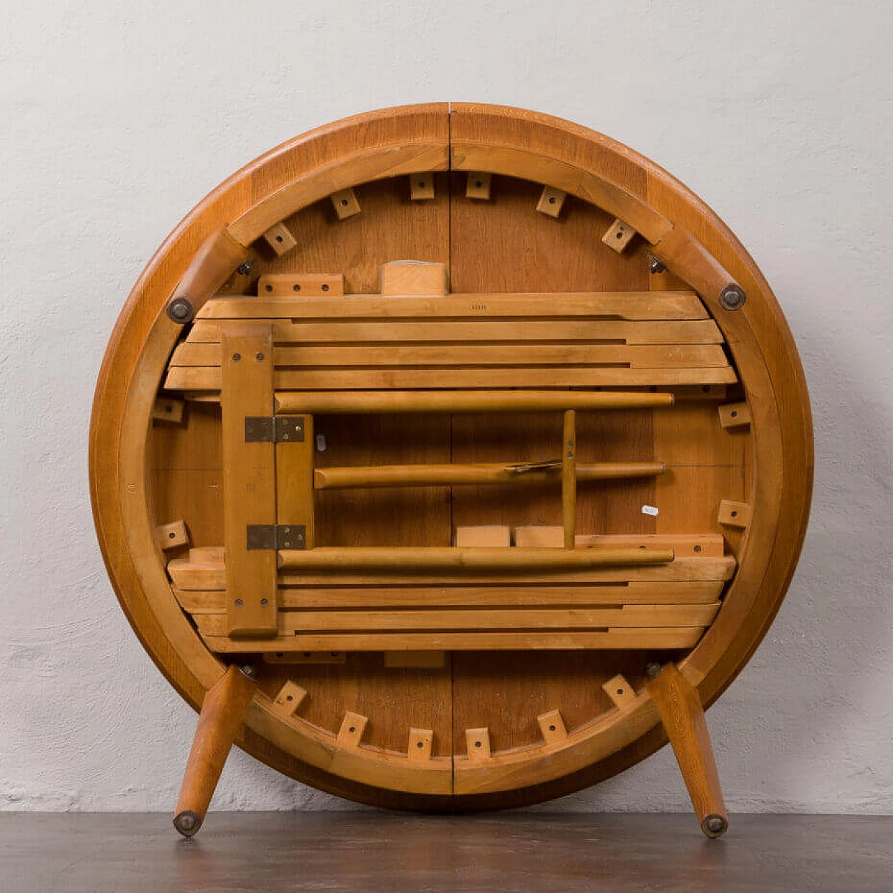 Extending oak table by Henning Kjærnulf for Soro Mobelfabrik, 1950s 21