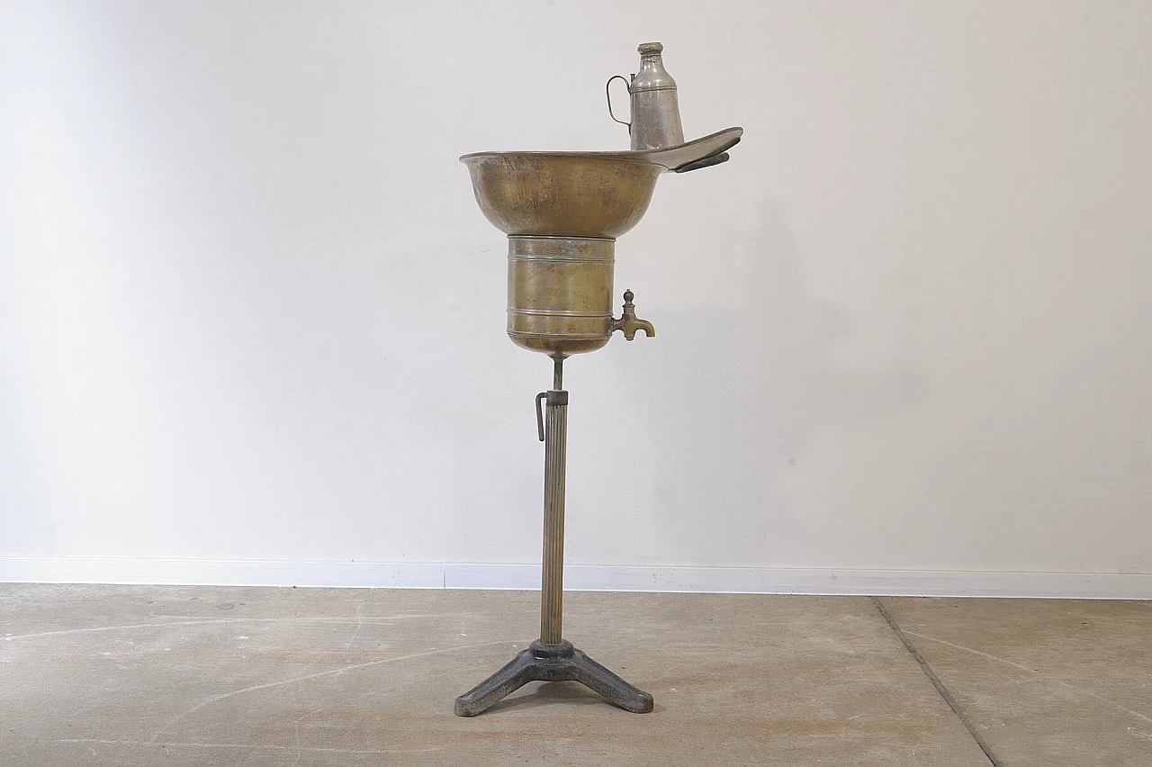 Lavabo da barbiere parrucchiere in metallo, inizio '900 3