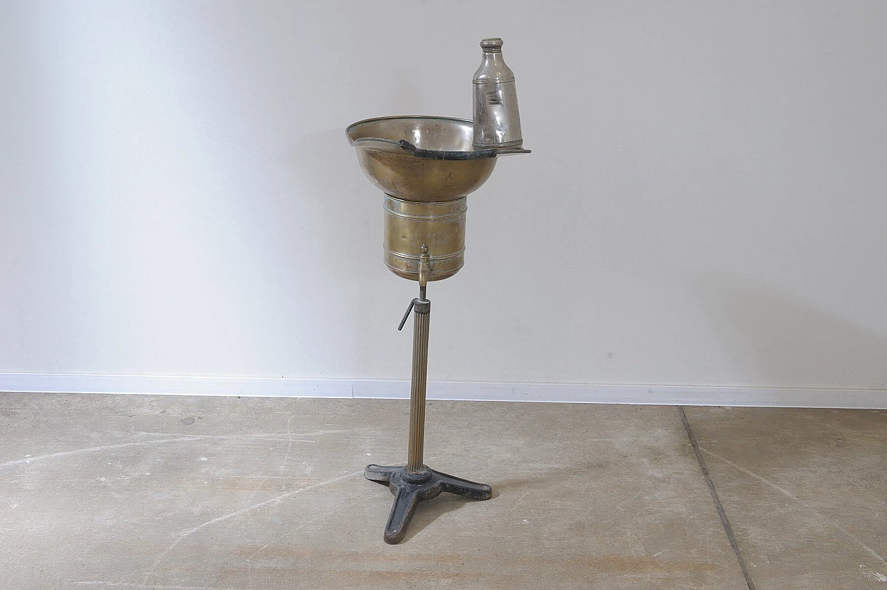 Lavabo da barbiere parrucchiere in metallo, inizio '900 4
