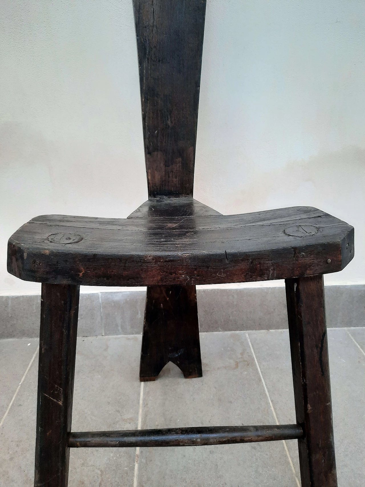 Solid wood milking chair 6