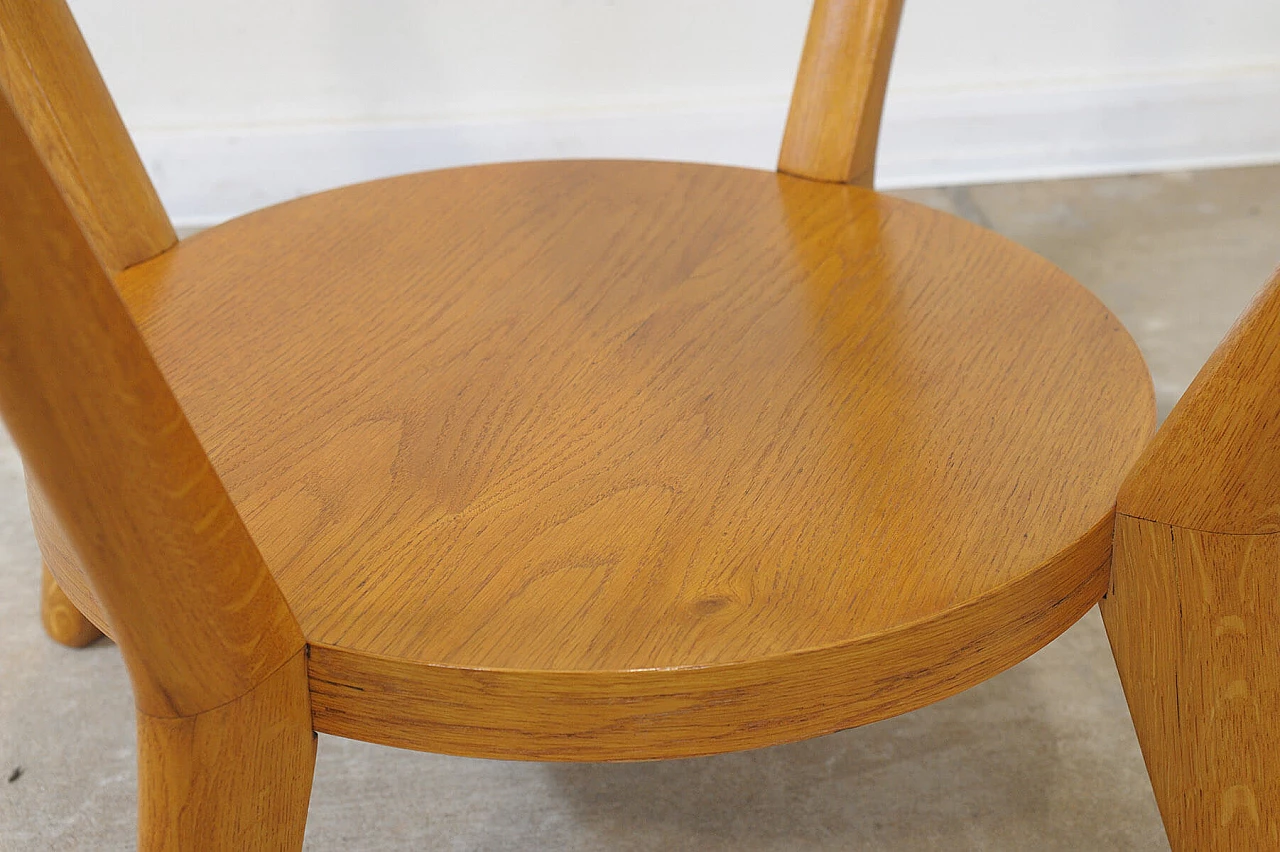 Solid oak and glass coffee table by A. Kropacek and K. Kozelka, 1940s 8