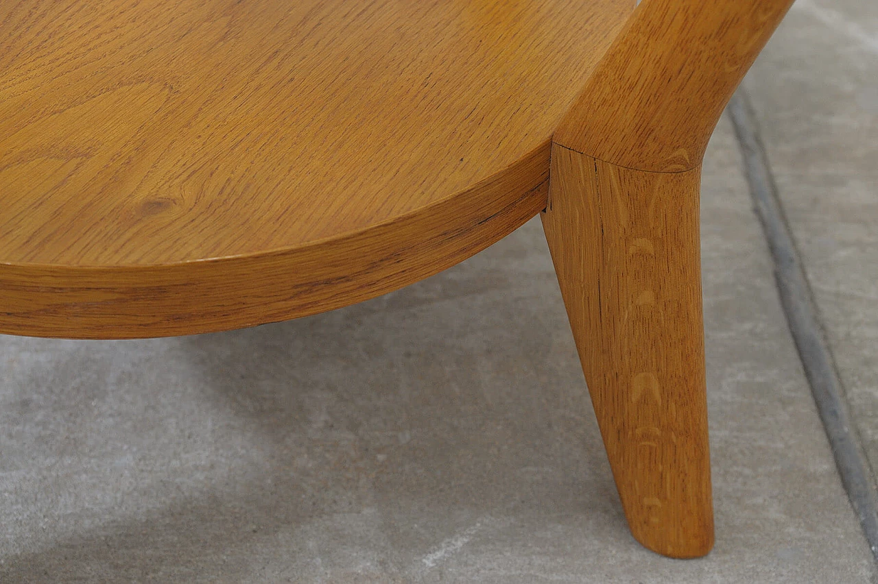 Solid oak and glass coffee table by A. Kropacek and K. Kozelka, 1940s 10