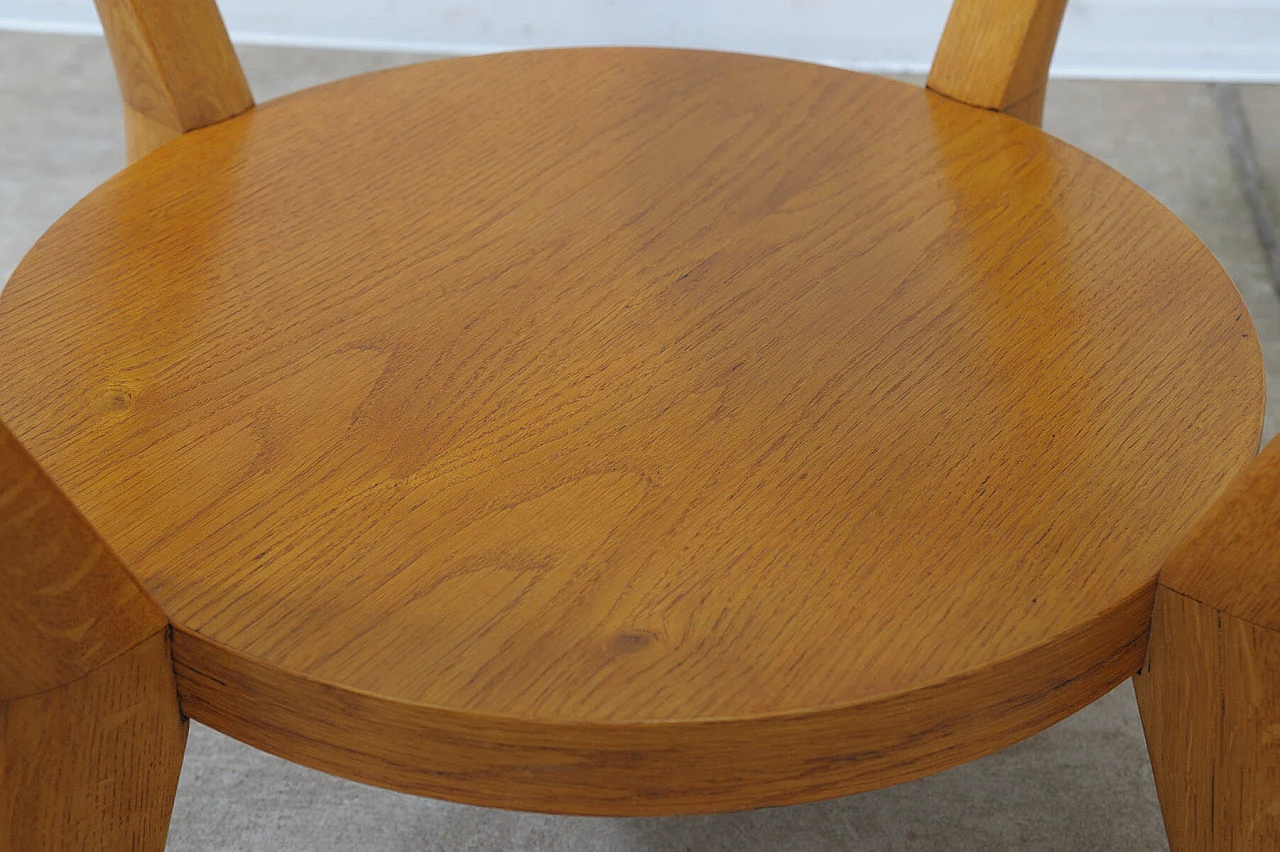 Solid oak and glass coffee table by A. Kropacek and K. Kozelka, 1940s 11