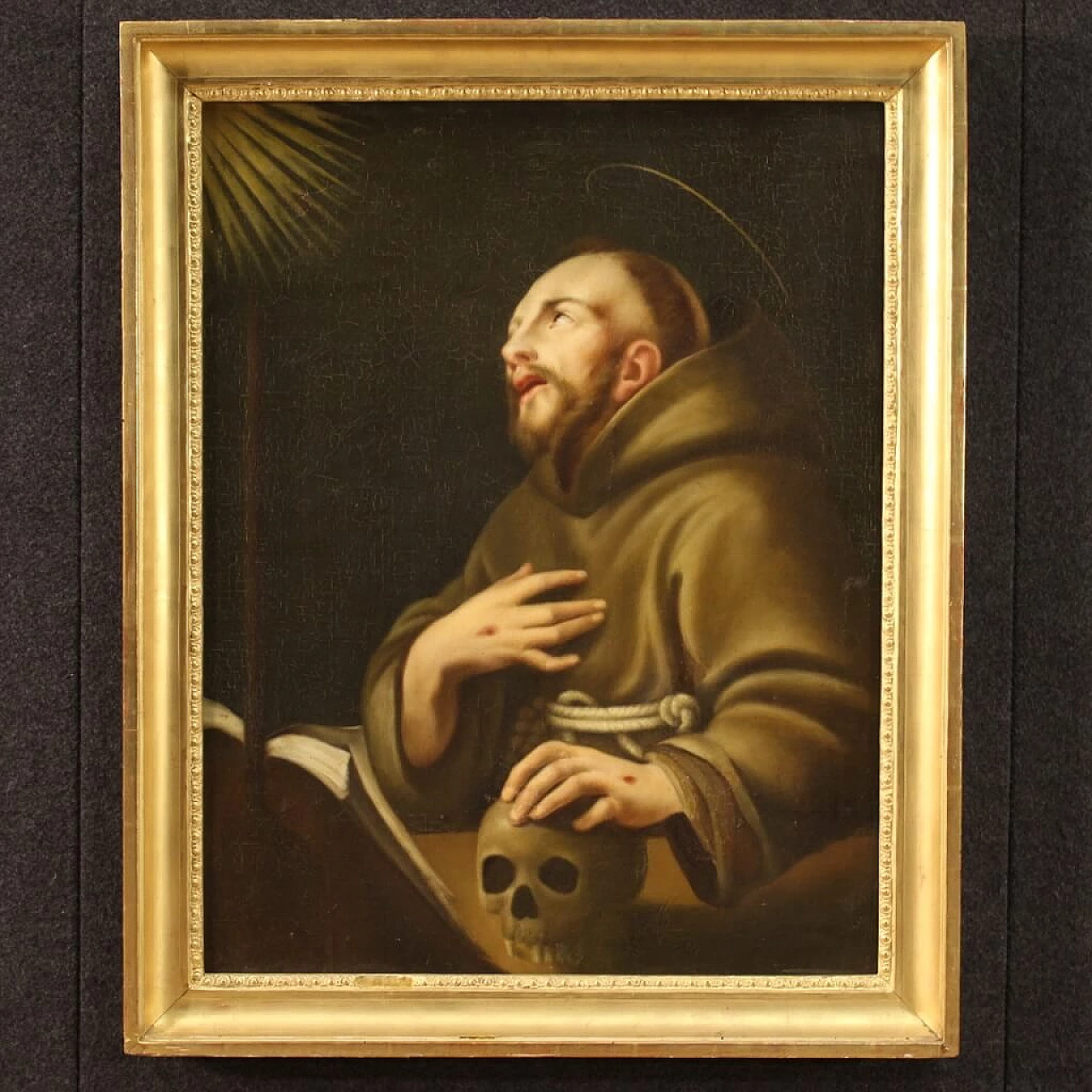 San Francesco d'Assisi, dipinto a olio su tela, '700 1