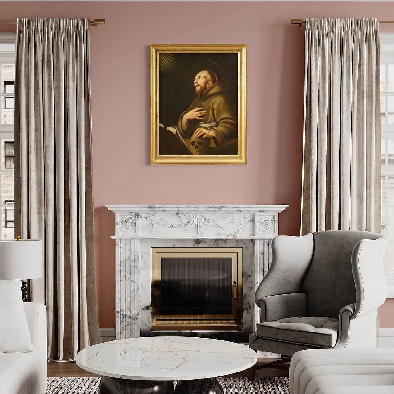 San Francesco d'Assisi, dipinto a olio su tela, '700 7