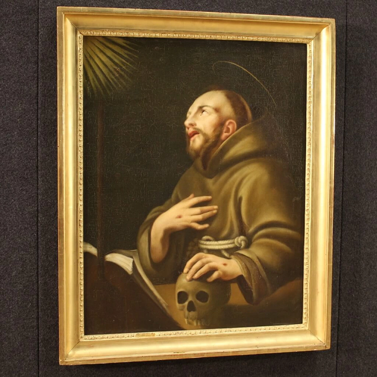San Francesco d'Assisi, dipinto a olio su tela, '700 12