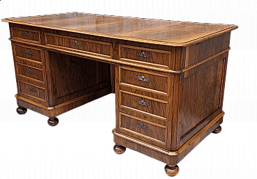 Walnut desk with drawers, 19th century