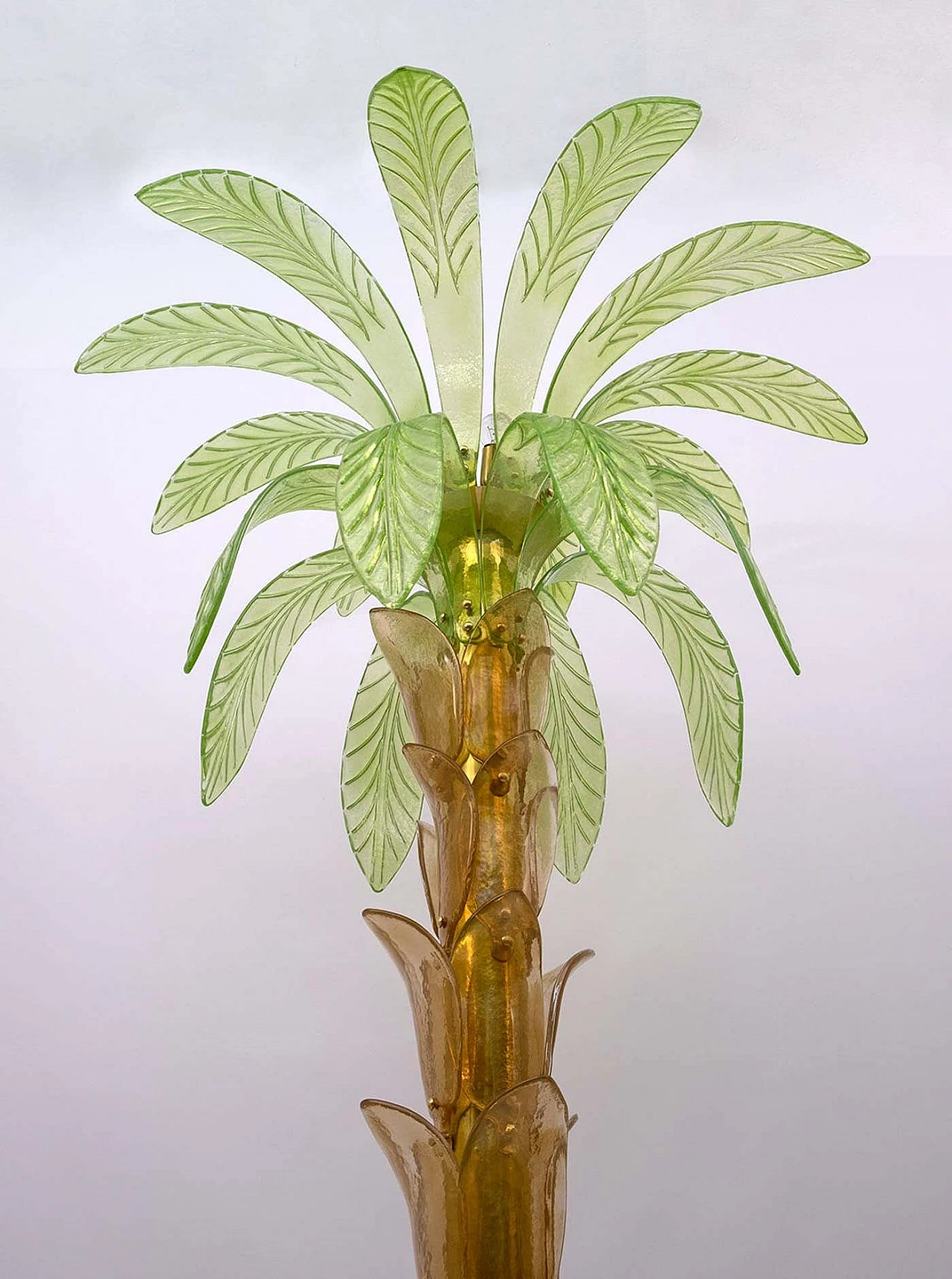 Palm-shaped floor lamp in Murano glass and brass, 1970s 4