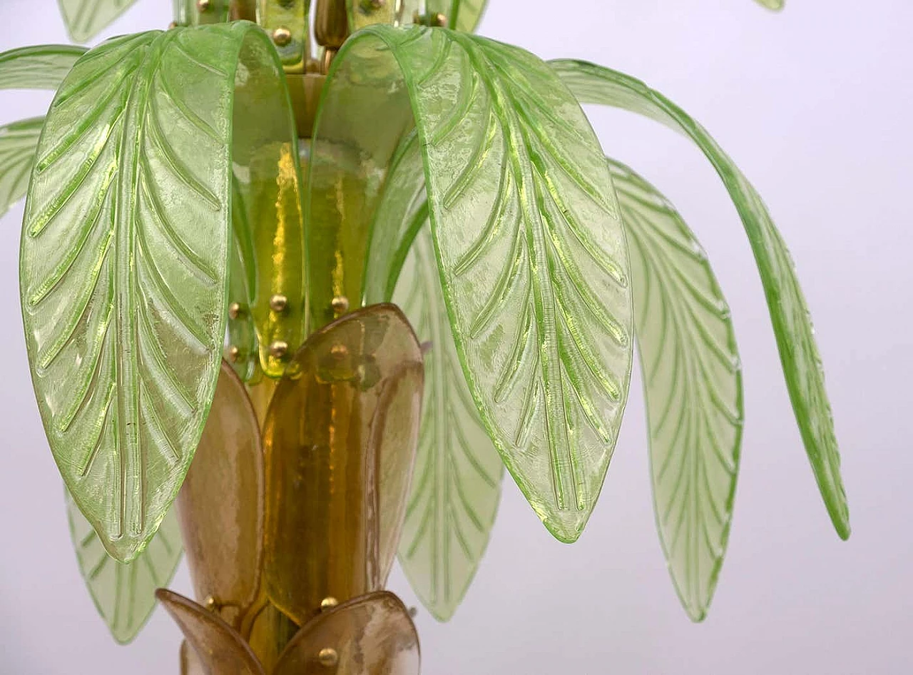 Palm-shaped floor lamp in Murano glass and brass, 1970s 6