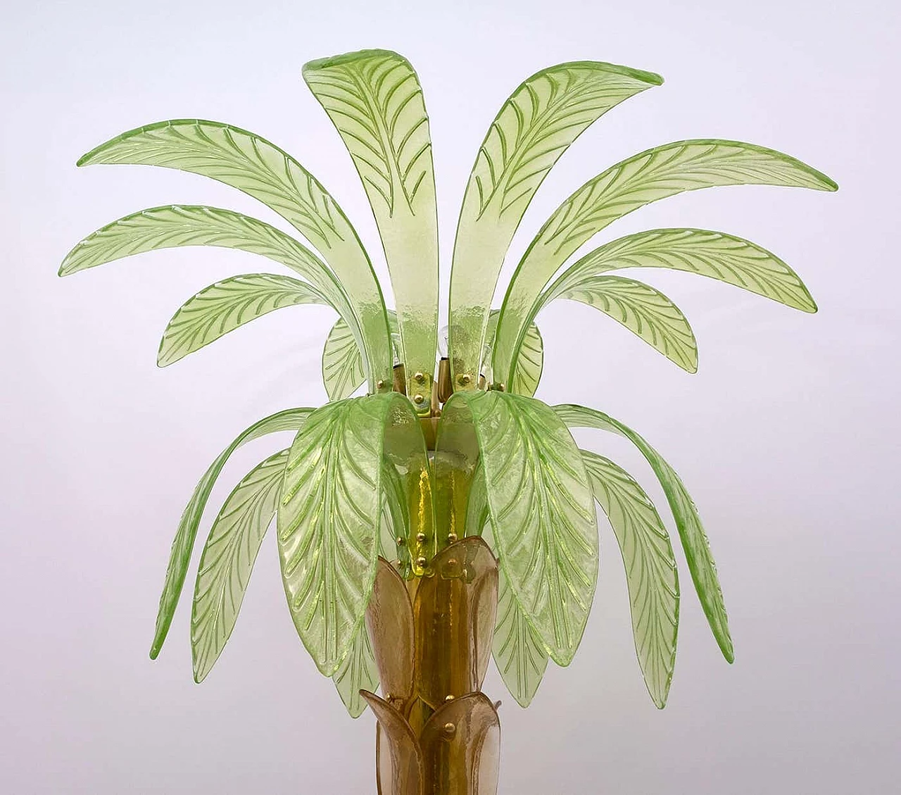Palm-shaped floor lamp in Murano glass and brass, 1970s 7
